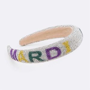 SOLD OUT-Mardi Gras Rhinestone Iconic Headband